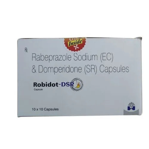 Robidot-DSR - Rabeprazole Sodium (EC) & Domperidone (SR) Capsules, Oral Administration for Gastro-Oesophageal Reflux Disease, Prescription Required, Recommended for Adults, Store at Room Temperature