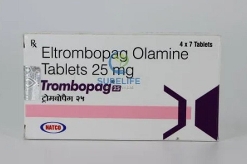 TROMBOPAG 25 Trombopag And Eltrombopag Olamine Tablets, 4x7 Tablets Blister Pack