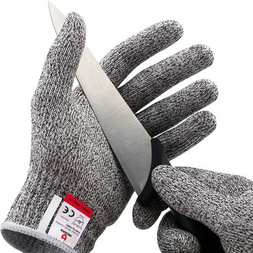 Unisex Workwear Heat and Cut Resistant Medium Size PU Safety Gloves