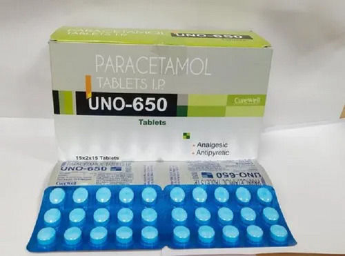 Uno-650 Paracetamol NSAID Analgesic Painkiller Tablet, 15x2x15 Blister