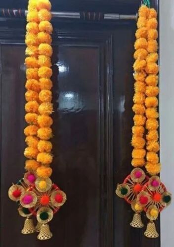 Yellow Artificial Marigold Wall Hanging Garlands For Door Decoration