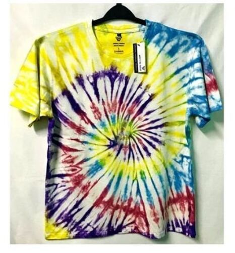 Multi Color Round Neck Cotton Fabric Half Sleeves Regular Fit Unisex Tie Dye T-Shirts