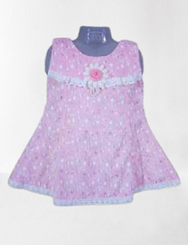 Printed Sleeveless Girls Frocks - Age Group: 2-6