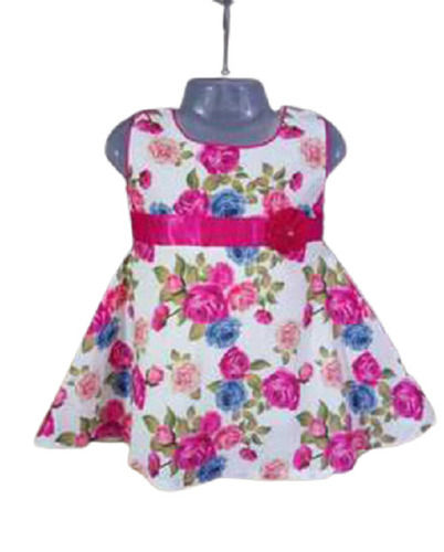 Sleeveless Printed Frock For Girls