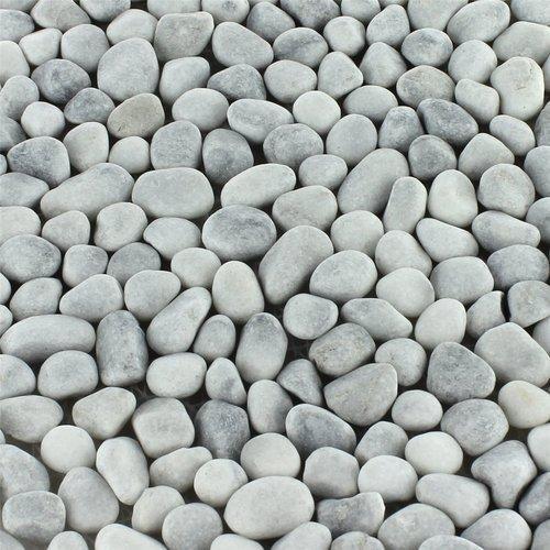 Construction Use White And Gray Pebble Stone Solid Form Polished Gravel