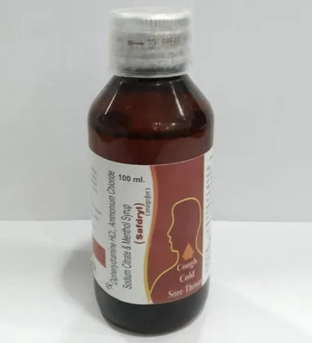 Diphenylhydramine HCL Syrup - 100 Ml Bottle | Prescription Use for Adults, Includes Ammonium Chloride, Sodium Citrate & Menthol