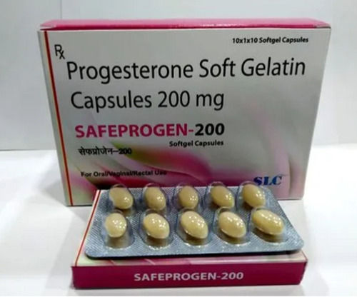 Safeprogen-200 Progesterone Capsules 200mg,10*1*10 Capsules Blister Pack