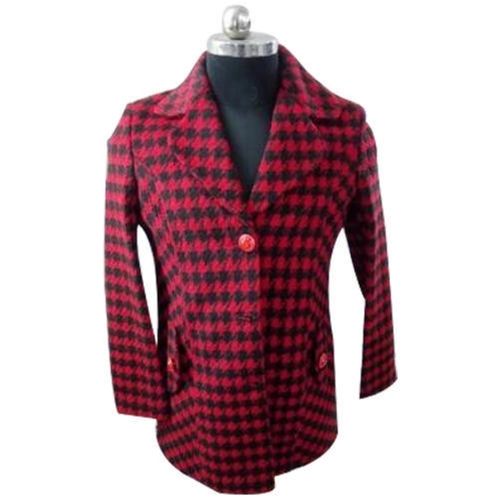 Dry Cleaned Full Sleeves Comfortable Woven Ladies Casual Checked Blazer