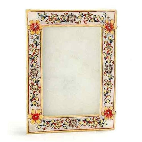 Handcrafted and Wall Mounted Type Floral Design Rectangular Baby Photo Frame