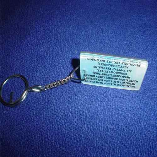 Promotional Printed Acrylic Keyrings With Attractive Design And Rectangular Shape