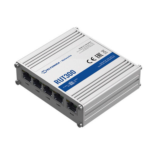 Rut300 - Industrial Ethernet Router - 1 Wan/ 4 Lan/ 10-100 Mbps/ Open Vpn/ Usb/ 2 Dio/ 7-30 Vdc/ Rms Application: Iiot