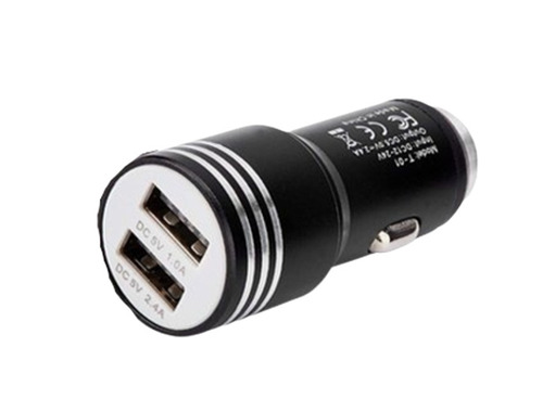 2.4 Amp 2 USB Port Input 24 Volt DC PVC Plastic Car Mobile Charger - 120g, 5V Output, Smart IC Technology, Dual Device Charging