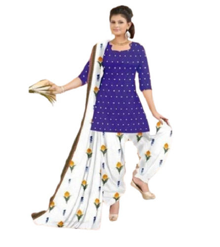 3/4Th Sleeves Casual Wear Printed Cotton Fancy Patiala Suit Age Group: 18 To 35