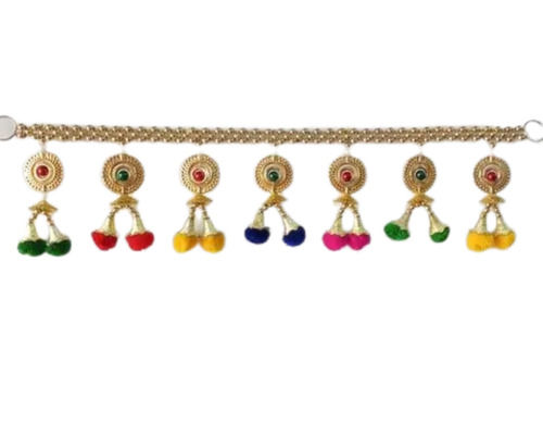 Multicolor Plastic And Metal Painted Gold Finish Fancy Door Hanging Toran 