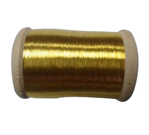 Dyed 0.1 Mm Embroidered Texturized Polyester Golden Glossy Industrial Zari Thread