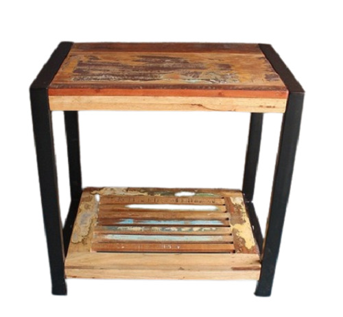 1.2 फुट ऊंचाई टिकाऊ रेक्टैंगुलर इको-फ्रेंडली माइल्ड स्टील और लकड़ी की मेज