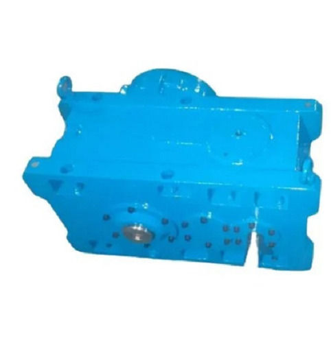 Sky Blue 80 Mm Long Rectangular Mild Steel Helical Gear Box