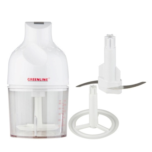 सफ़ेद इस्तेमाल में आसान घूमने वाला ब्लेड सिंपल प्लास्टिक और स्टेनलेस स्टील किचन चॉपर