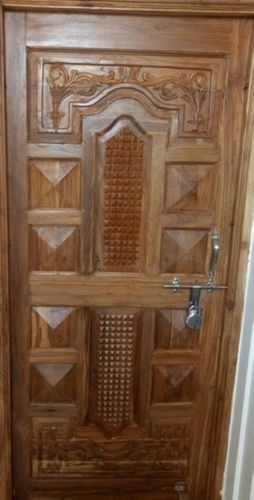 Finished Surface Right Lock Handle Wooden Exterior Wooden Fancy Doors