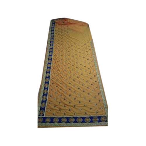 Yellow Hand Embroidery Work Fancy Laces Closures Party Wear Cotton Silk Saree