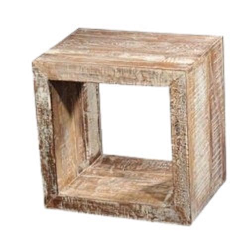 Handmade French Style Matt Finish Square Wooden Side Table No Assembly Required