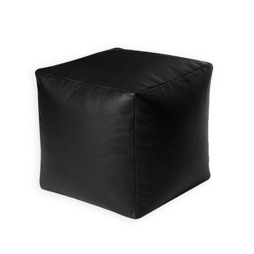 Leather Cover Cube Shaped Foot Stool Bean Bag For Home Decoration