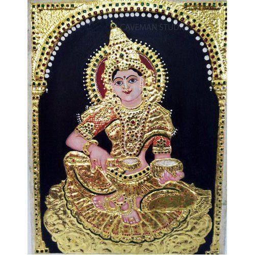 Traditional Without Frame Medium Size Anna Lakshmi Tanjore Painting