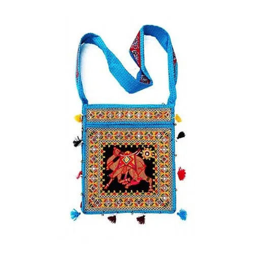 Multi Color Trendy Spacious Rajasthani Designer Embroidered Sling Bag For Ladies