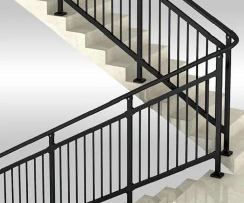 Weather Resistance Ruggedly Constructed Lustrous Polished Iron Handrail (6 Feet)