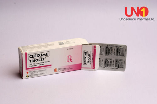 White Cefixime Triocef 100 Mg Dispersible Tablet