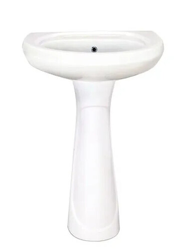 Elegant Polished Ceramic Wash Basin - 20x16 Inch , Easy To Clean, Crack Resistant, Stylish Design, Pedestal Installation, Versatile Shape Options