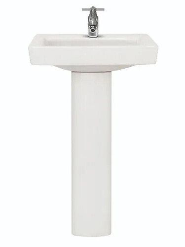 Rectangular Ceramic Pedestal Wash Basins (18x14 Inch) - Color: Any Color