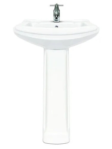 Sophiya White Pedestal Wash Basin (22X15 Inch) - Color: Any Color