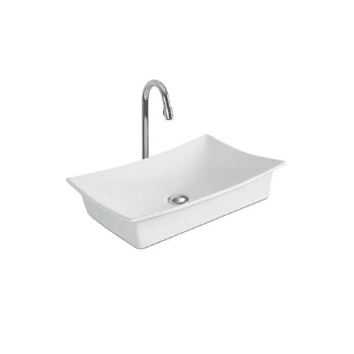 Elegant White Ceramic Table Top Wash Basin - 22x17 Inches | Crack Resistant, Easy To Clean, Polished Finish