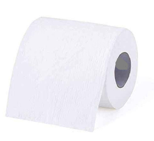 150 Gsm 0.5 Mm Thick Disposable 2 Ply White Plain Toilet Paper Rolls (300 Meter)