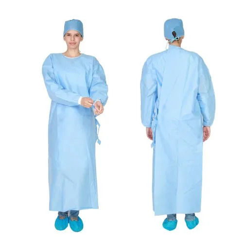 70 GSM Free Size Disposable Plain Non Woven Isolation Gown for Hospital Use