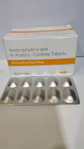 एस्कोफिलाइन प्लस एसेब्रोफिलाइन और एन-एसिटाइलसिस्टीन टैबलेट, 10x10 अलु अलु