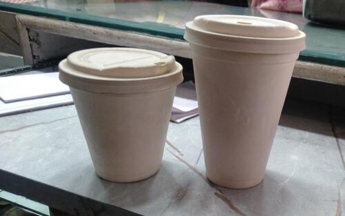 Silver Biodegradable Disposable Glass With Lid For Coffee And Tea Uses