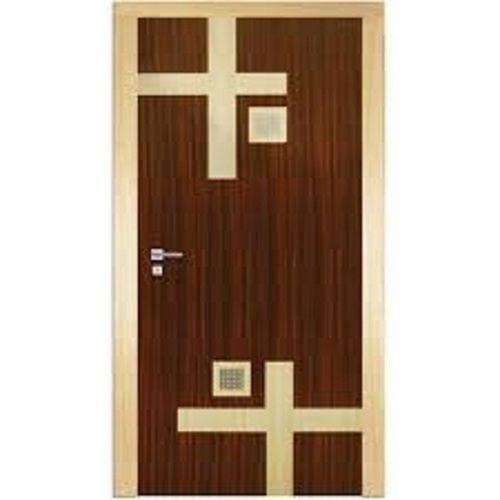 Brown With White Hinged Entry Wooden Texture Pvc Door Application: Residential