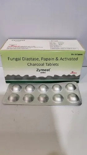 Zymest Fungal Diastase, Papain And Activated Charcoal Tablet, 10x10 Alu Alu