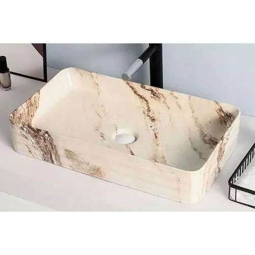 Hard Alloy Attractive Look Dust Resistance Marble Table Top Wash Basin (20X16 Inch)