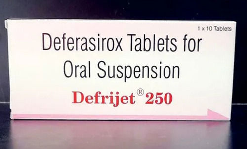 Defrijet Deferasirox Tablet 250mg For Oral Suspension, 1x10 Tablets Strips Pack