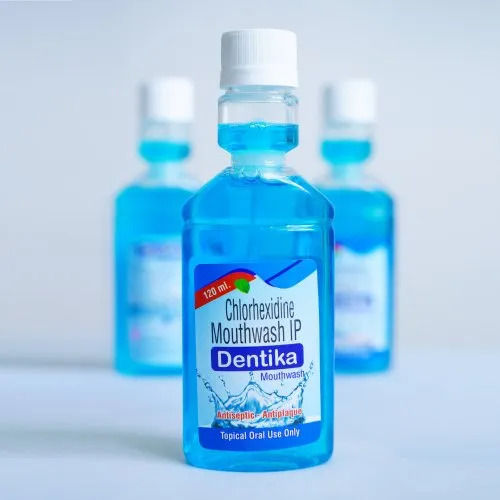 Dentika Chlorhexidine Liquid Antiseptic Mouthwash, 120 ML