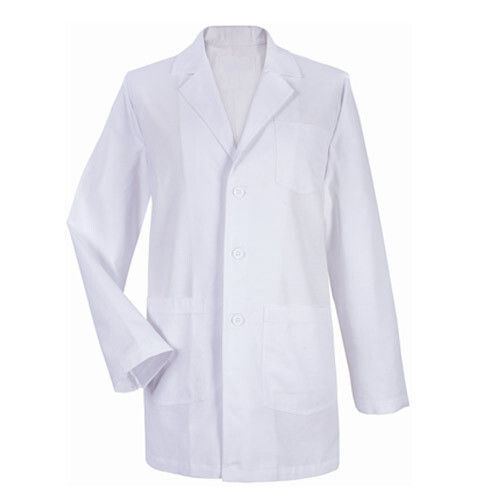 Creamic Full Sleeves Collar Neck White Lab Coats For Hospital And Clinical Use