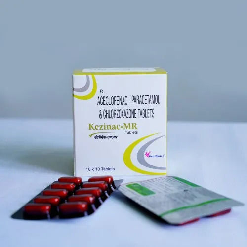 Kezinac-MR Aceclofenac, Paracetamol And Chlorzoxazone Tablet, 10x10 Blister