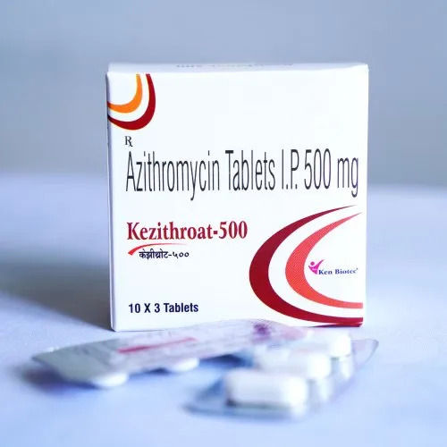  Kezithroat-500 Azithromycin 500 MG एंटीबायोटिक टैबलेट, 10x3 ब्लिस्टर 