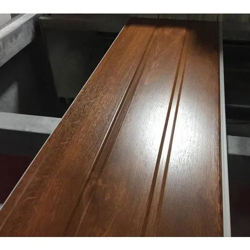 8 एमएम मोटाई के साथ प्लेन पैटर्न और ब्राउन कलर पीवीसी सीलिंग पैनल