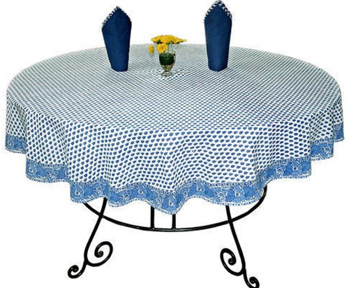 रेड स्किन फ्रेंडलीनेस वॉशेबल और क्विक ड्राई राउंड कॉटन प्रिंटेड टेबल कवर