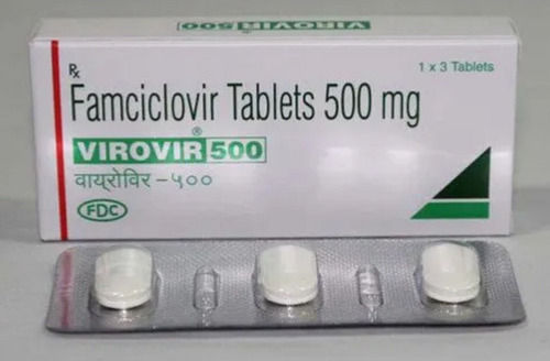 Virovir 500 Famciclovir Tablet 500mg, 1x3 Tablets Strips Pack