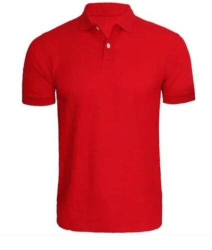 Multi Color Half Sleeves Polo Neck Pure Cotton Fabric Casual Wear Men'S Plain T-Shirts 